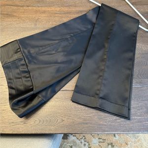 Theory black dress pants. Straight leg, stretch satin appearance.